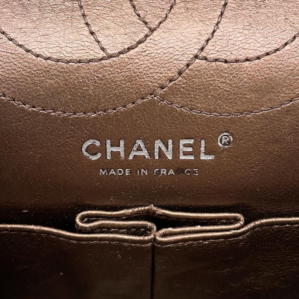 CHANEL 2.55 ChainShoulder Bag Bronze Leather