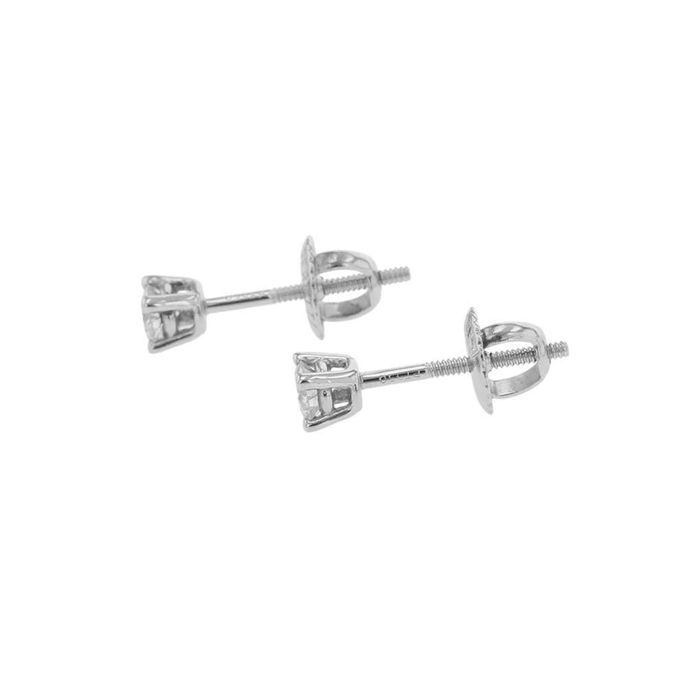 TIFFANY&Co. Solitaire Earrings60006690 Pt950