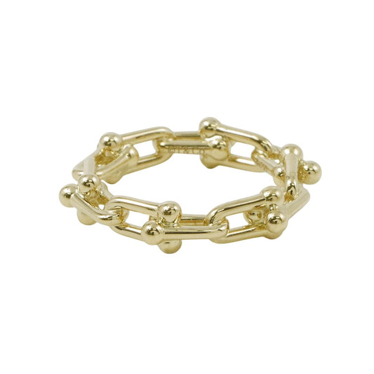 TIFFANY&Co. Hardware Micro Link Ring Size Approximately No. 972666828 18K Yellow Gold
