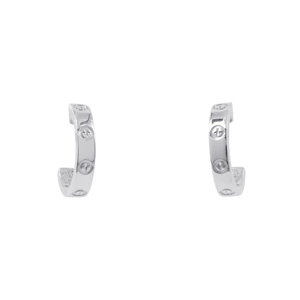 CARTIER Love Hoop Earrings Small Model Size SmallB8028900 18K White Gold