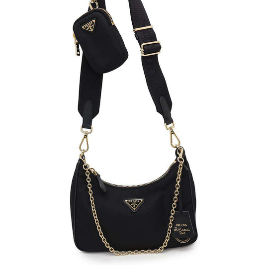 PRADA Re-Edition 2005 Re-Nylon Shoulder Bag Black1BH204 Nylon Leather