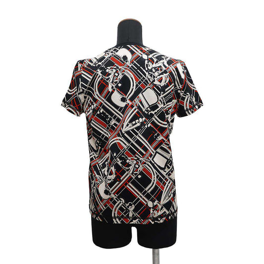 HERMES Disorder and Chaine T-shirt Size 38 Black Cotton100%