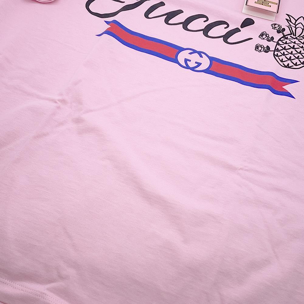 GUCCI TShirt Size XS Pink/Black/Multicolor616036 XJD21 Cotton100%