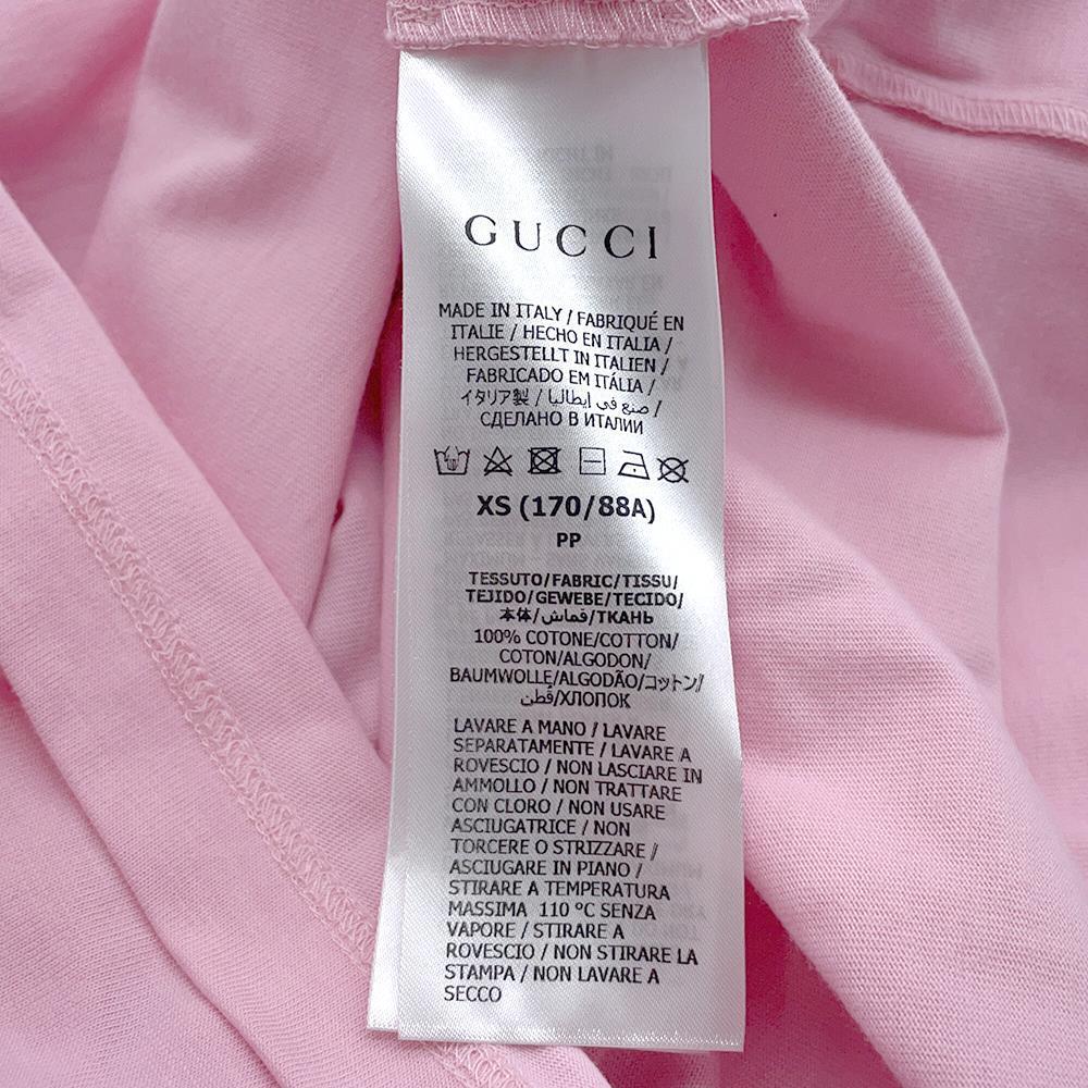 GUCCI TShirt Size XS Pink/Black/Multicolor616036 XJD21 Cotton100%