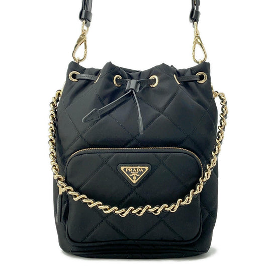 PRADA Re-Edition 1995 Chain Re-Nylon Shoulder Bag Black1BH038 Nylon Leather