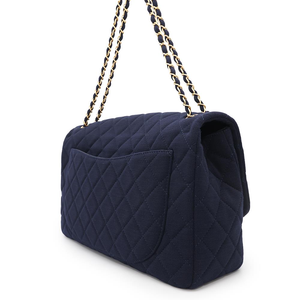 CHANEL Jumbo Matelasse ChainShoulder Bag NavyAS3788 Cotton