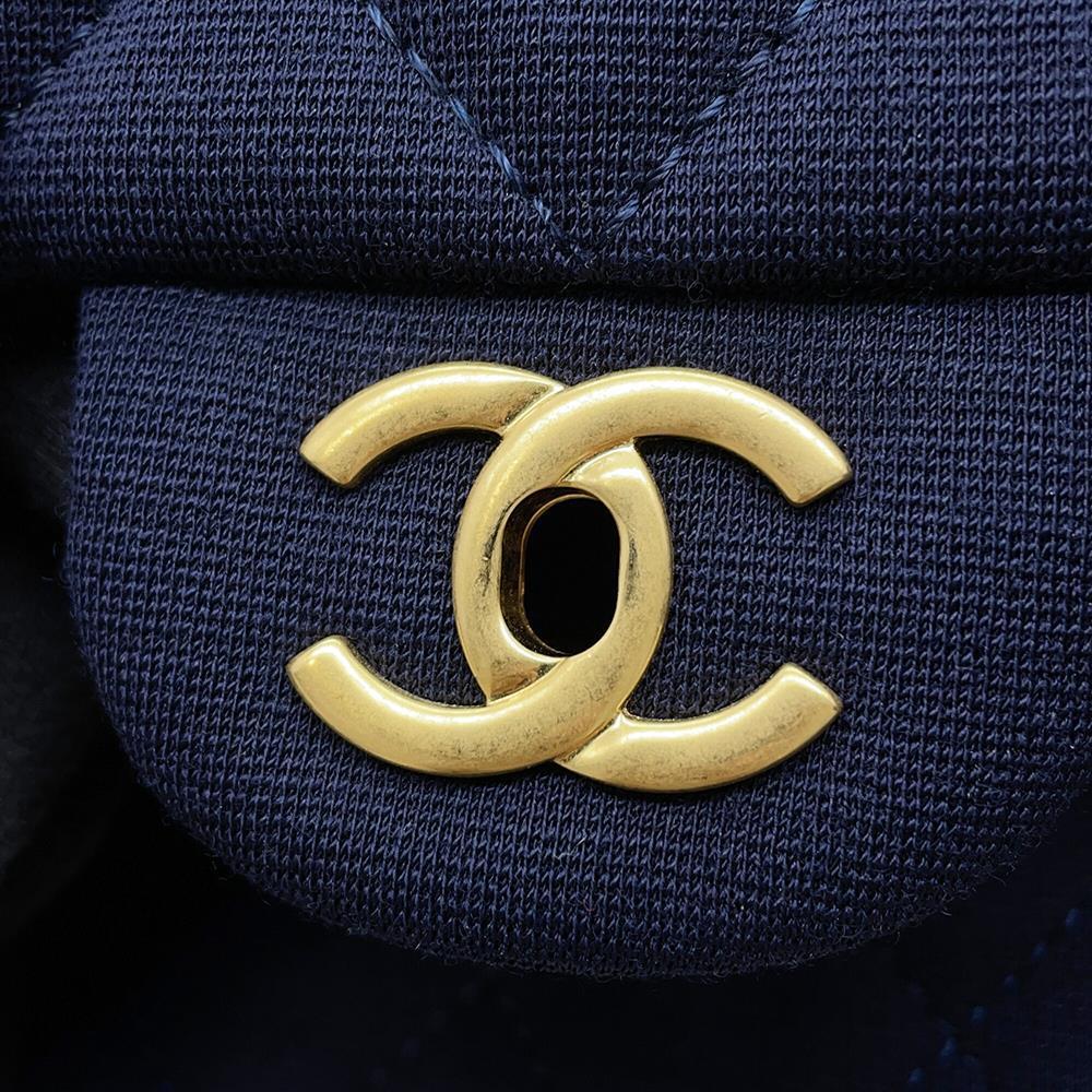 CHANEL Jumbo Matelasse ChainShoulder Bag NavyAS3788 Cotton