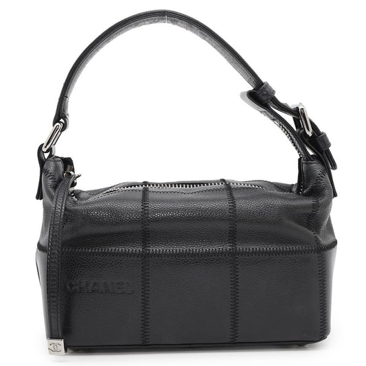 CHANEL Chocolate Bar Handbag Black Leather