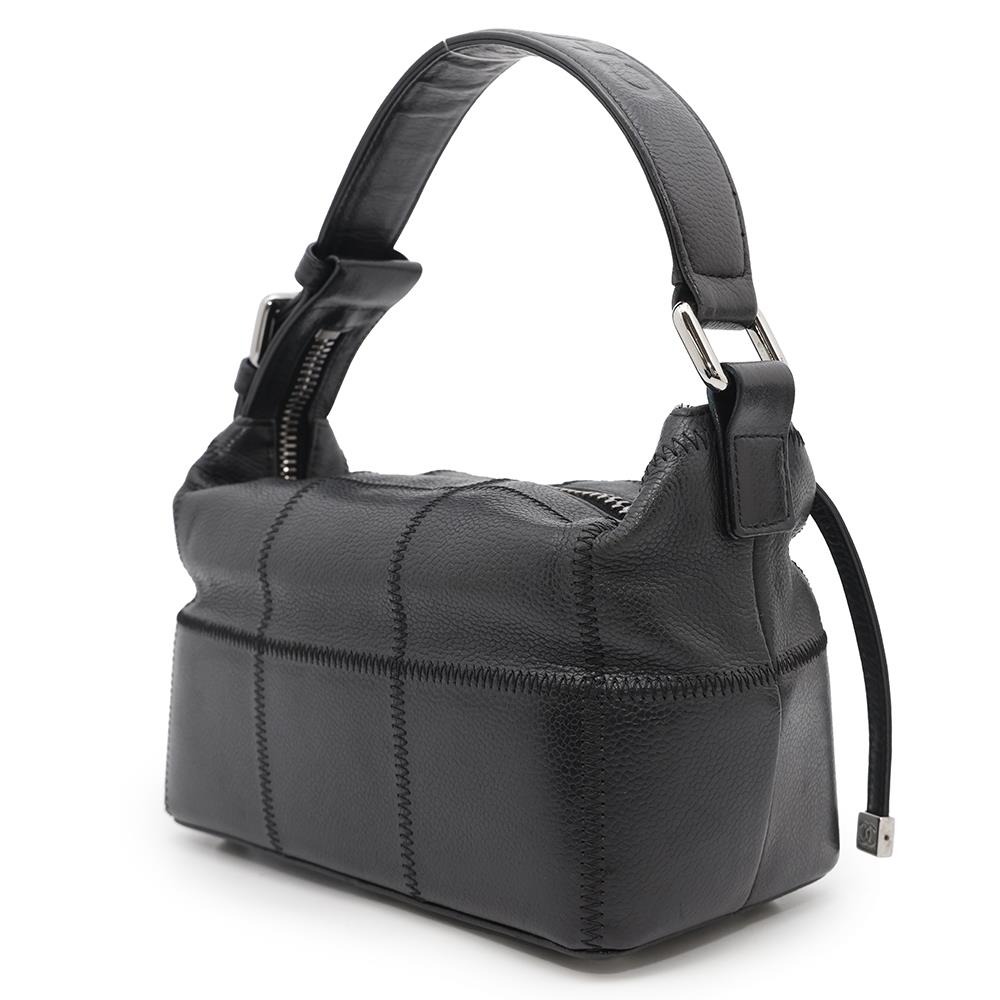 CHANEL Chocolate Bar Handbag Black Leather