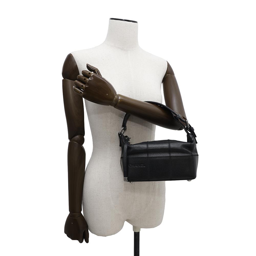 CHANEL Chocolate Bar Handbag Black Leather