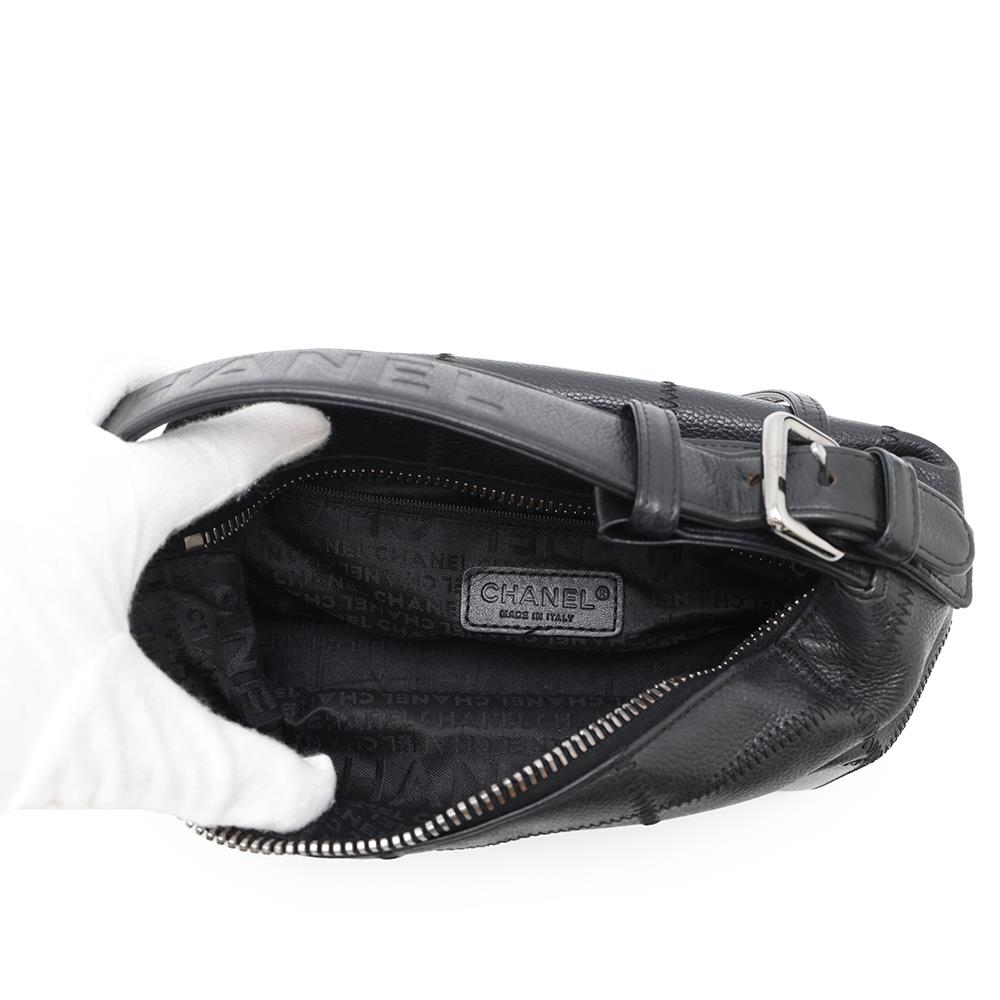 CHANEL Chocolate Bar Handbag Black Leather