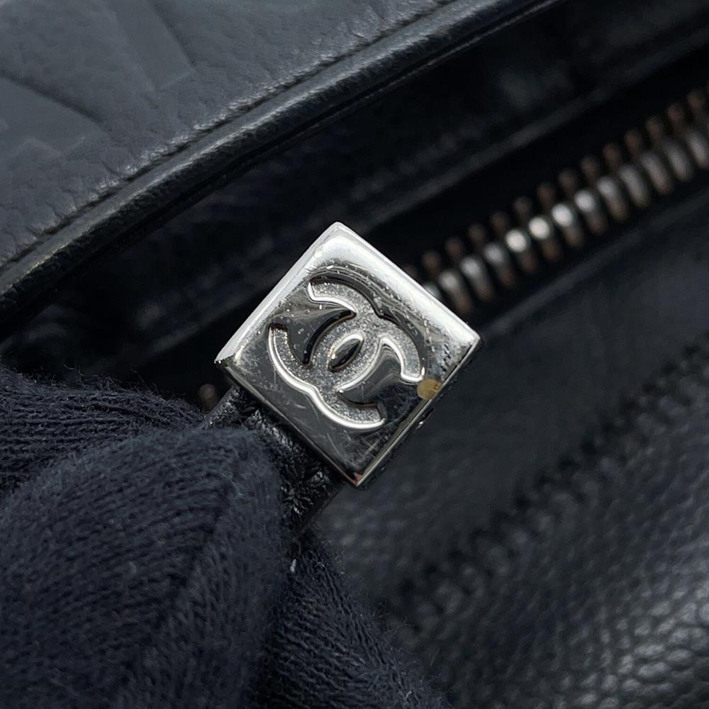 CHANEL Chocolate Bar Handbag Black Leather