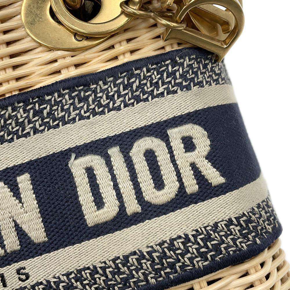 Dior Lady Dior Oblique Beige/NavyM0505CMVO Wicker Jacquard Size Mini
