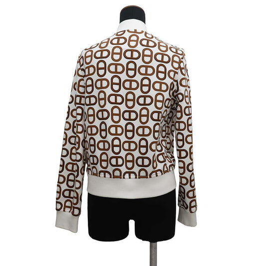 HERMES Chaine d'Ancre Blouson Size 34 White/Marron Halzan Cotton100%