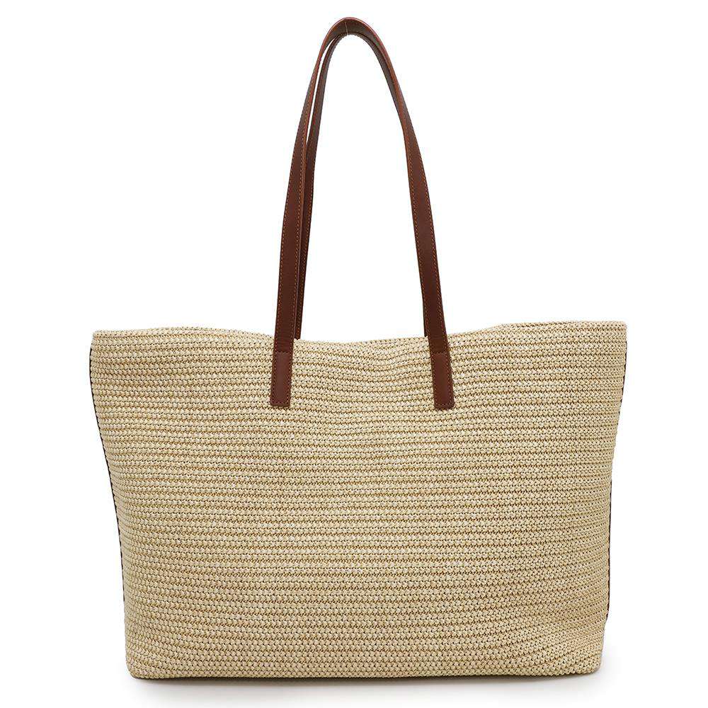 SAINT LAURENT PARIS Shopping tote Beige/Brown490793 Raffia Leather