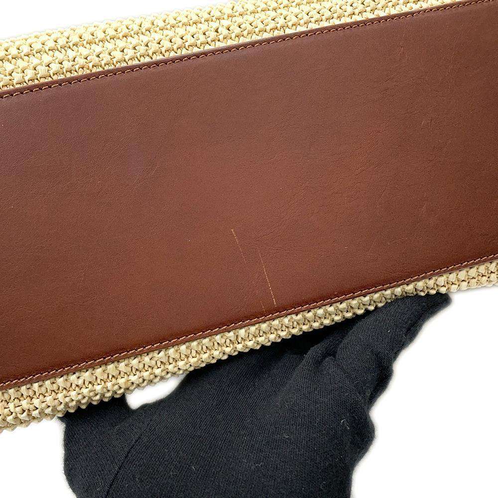SAINT LAURENT PARIS Shopping tote Beige/Brown490793 Raffia Leather