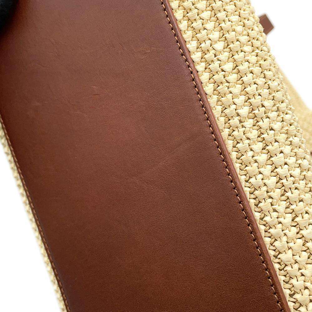 SAINT LAURENT PARIS Shopping tote Beige/Brown490793 Raffia Leather