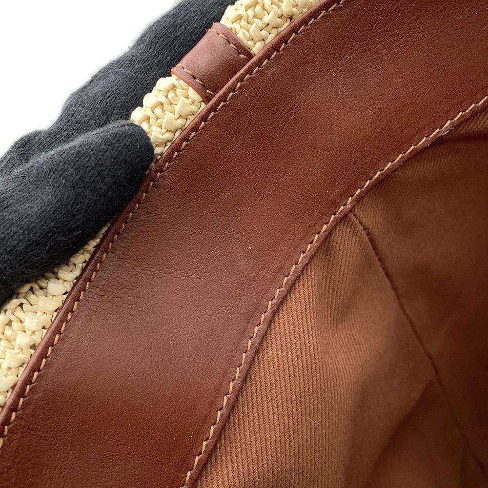 SAINT LAURENT PARIS Shopping tote Beige/Brown490793 Raffia Leather