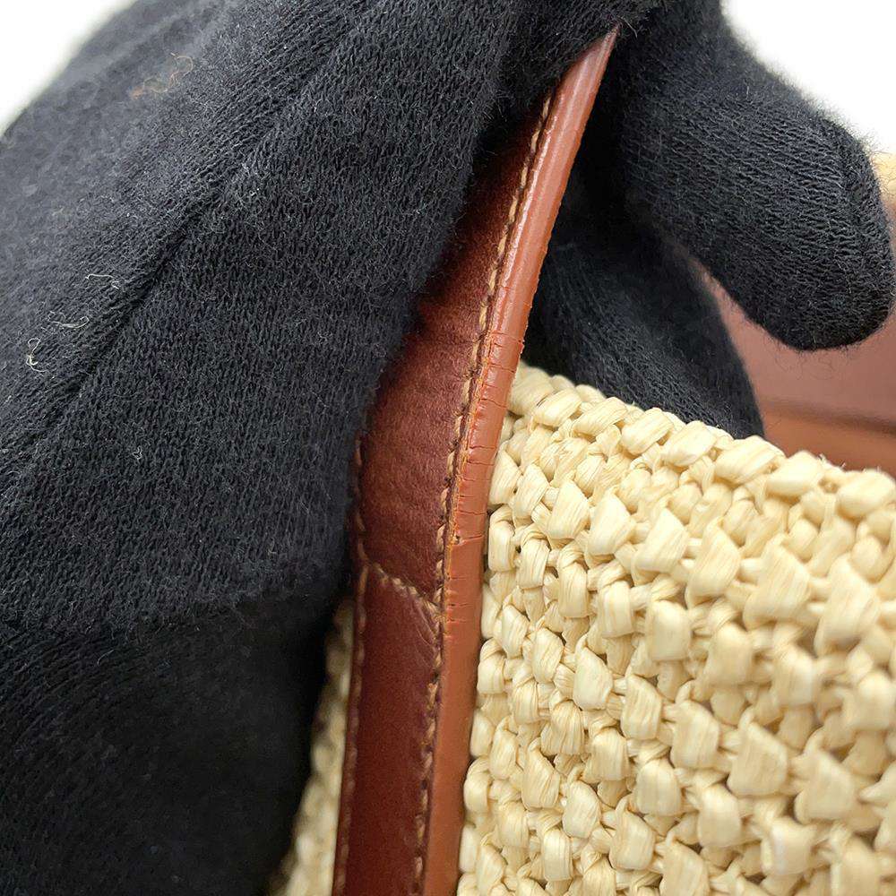 SAINT LAURENT PARIS Shopping tote Beige/Brown490793 Raffia Leather