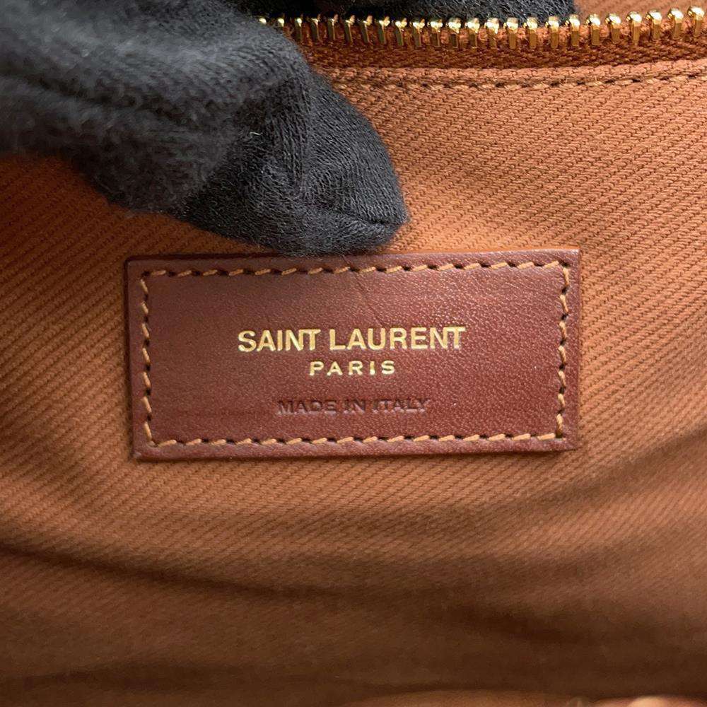 SAINT LAURENT PARIS Shopping tote Beige/Brown490793 Raffia Leather