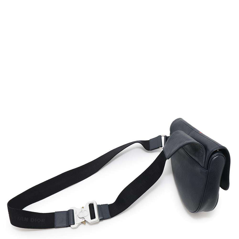 Dior Shoulder Bag for Men - Stussy Collaboration Navy Leather