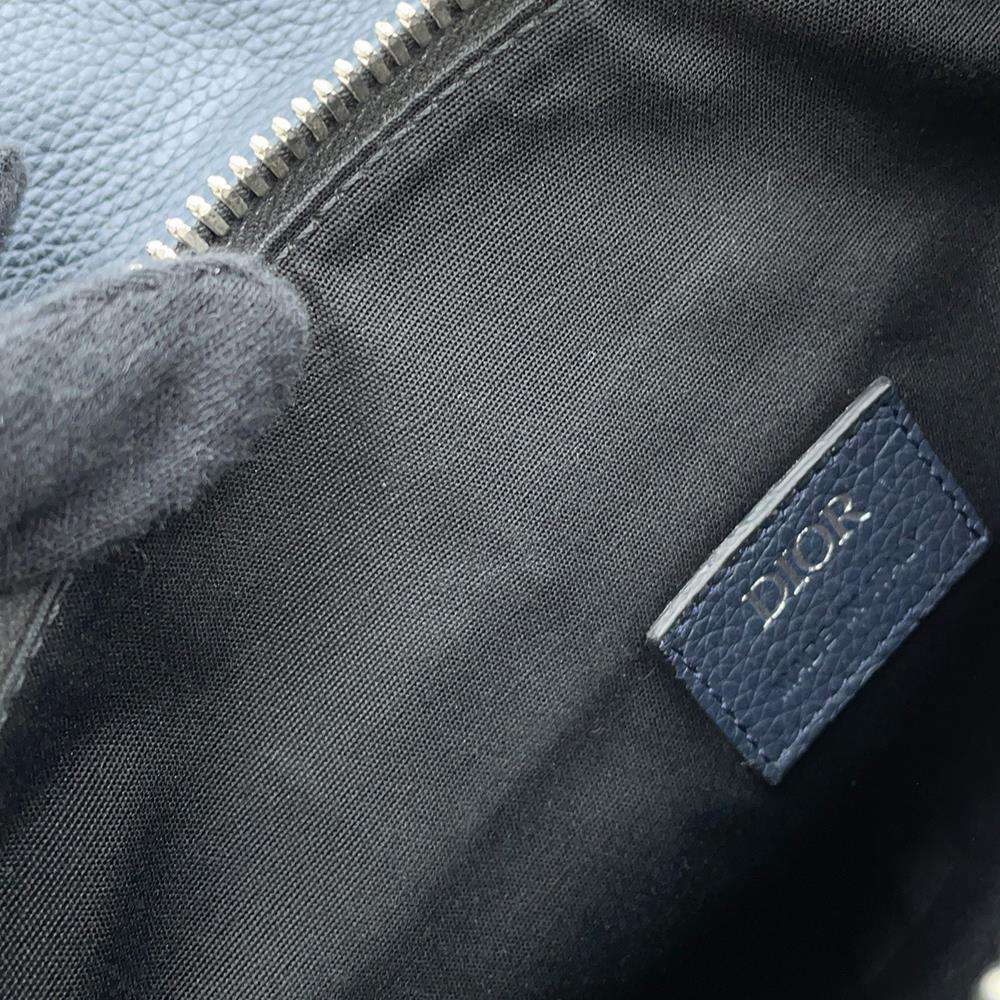 Dior Shoulder Bag for Men - Stussy Collaboration Navy Leather