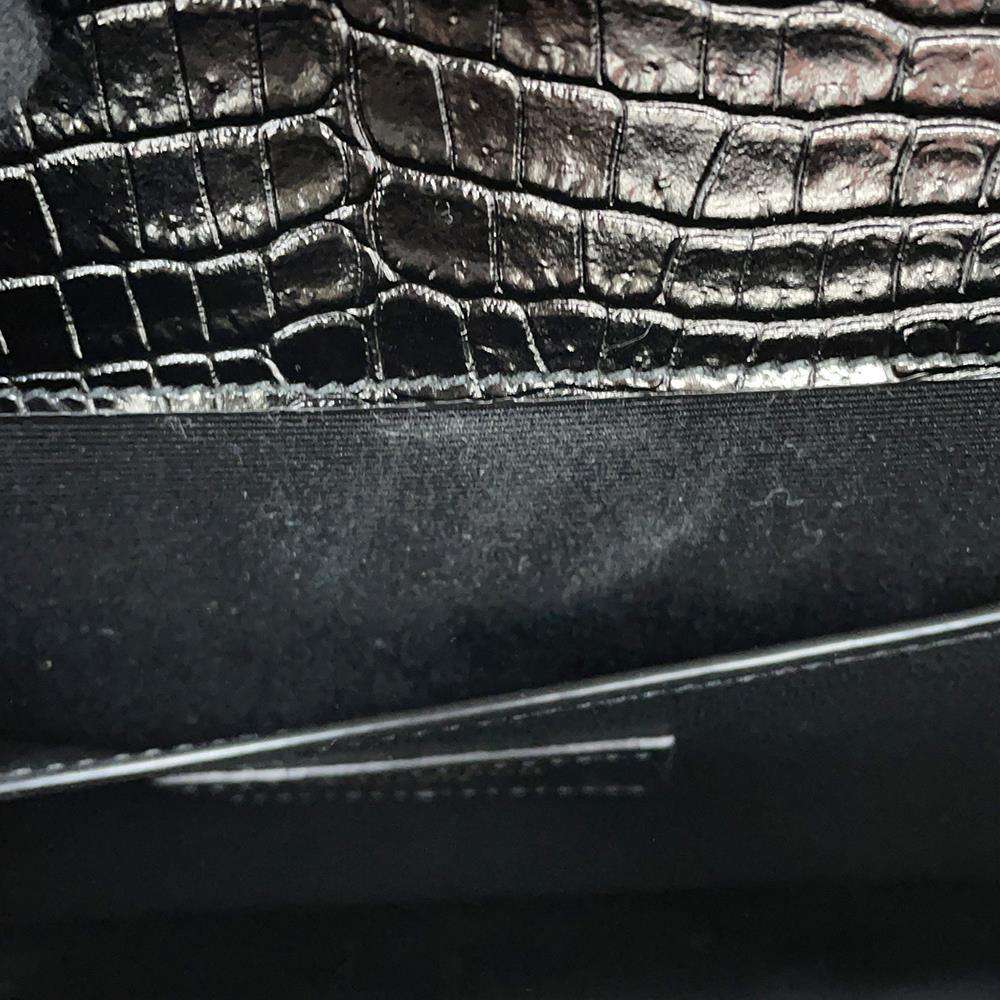 SAINT LAURENT PARIS Manhattan Black579271 Croco embossed leather