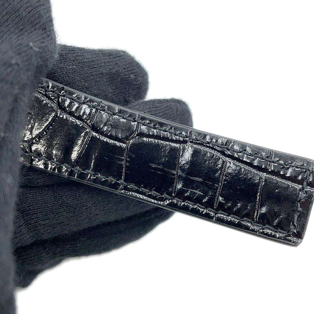 SAINT LAURENT PARIS Manhattan Black579271 Croco embossed leather