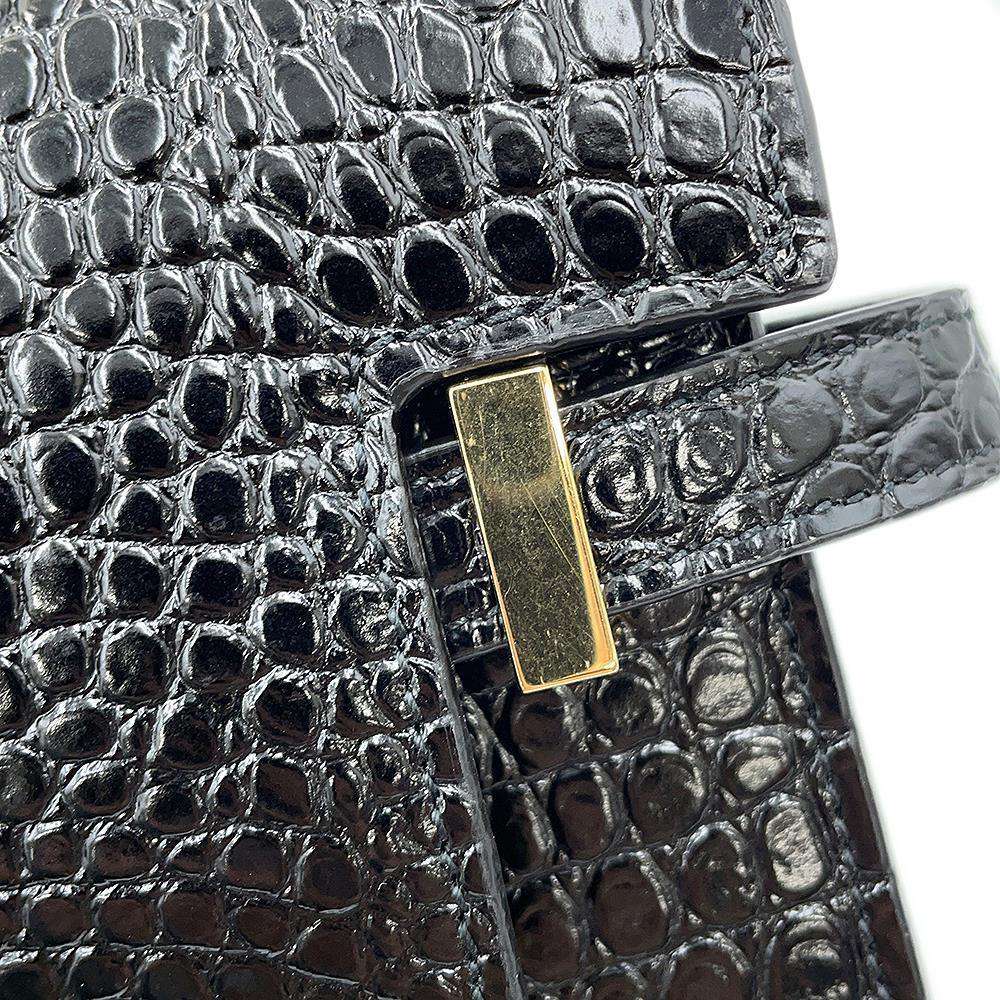 SAINT LAURENT PARIS Manhattan Black579271 Croco embossed leather