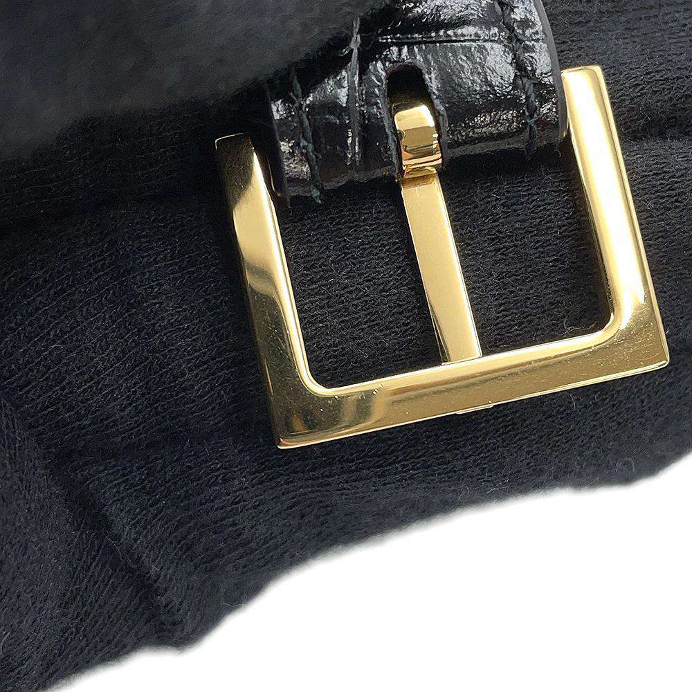 SAINT LAURENT PARIS Manhattan Black579271 Croco embossed leather