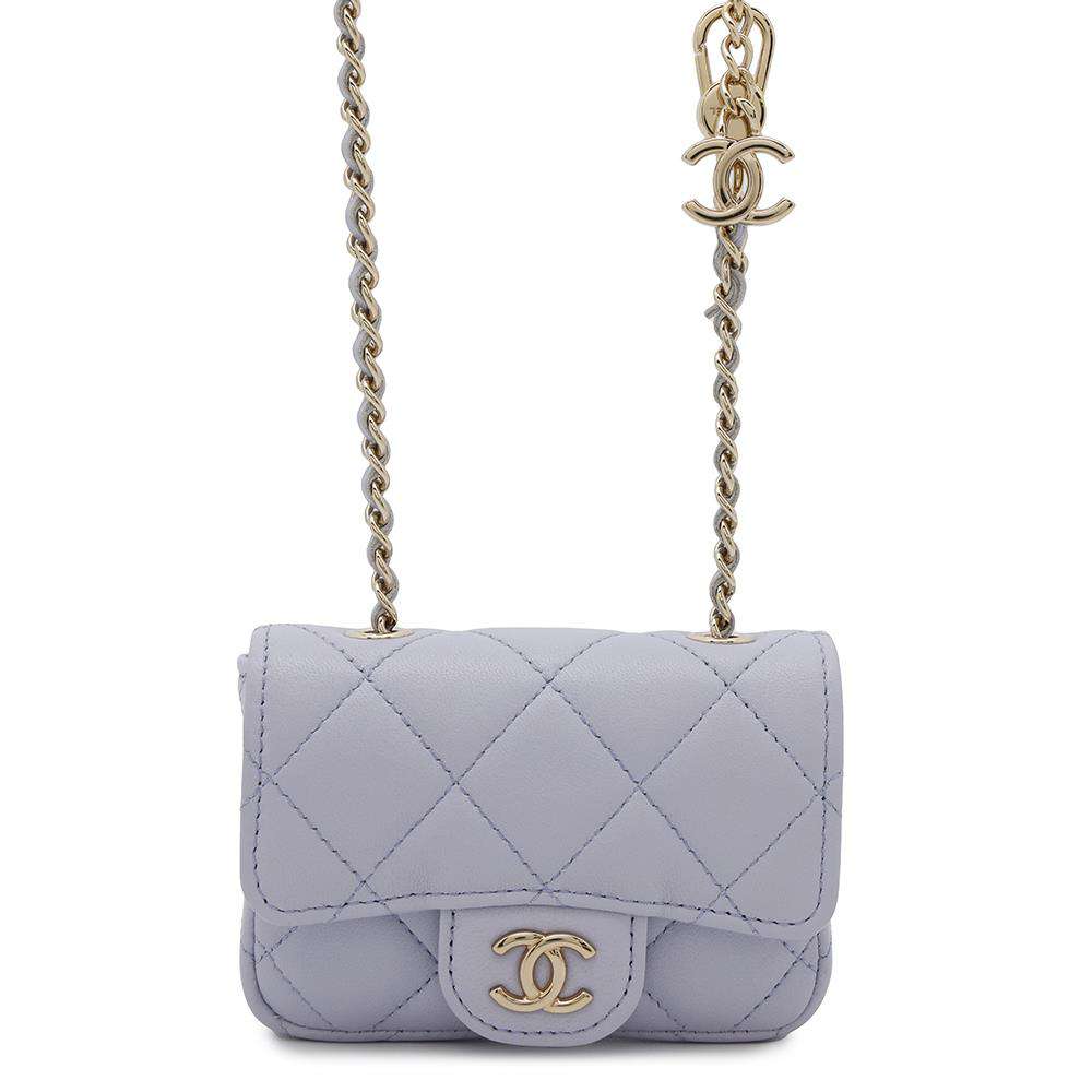 CHANEL Matelasse ribbon 2way belt bag PurpleAP2427 Lambskin