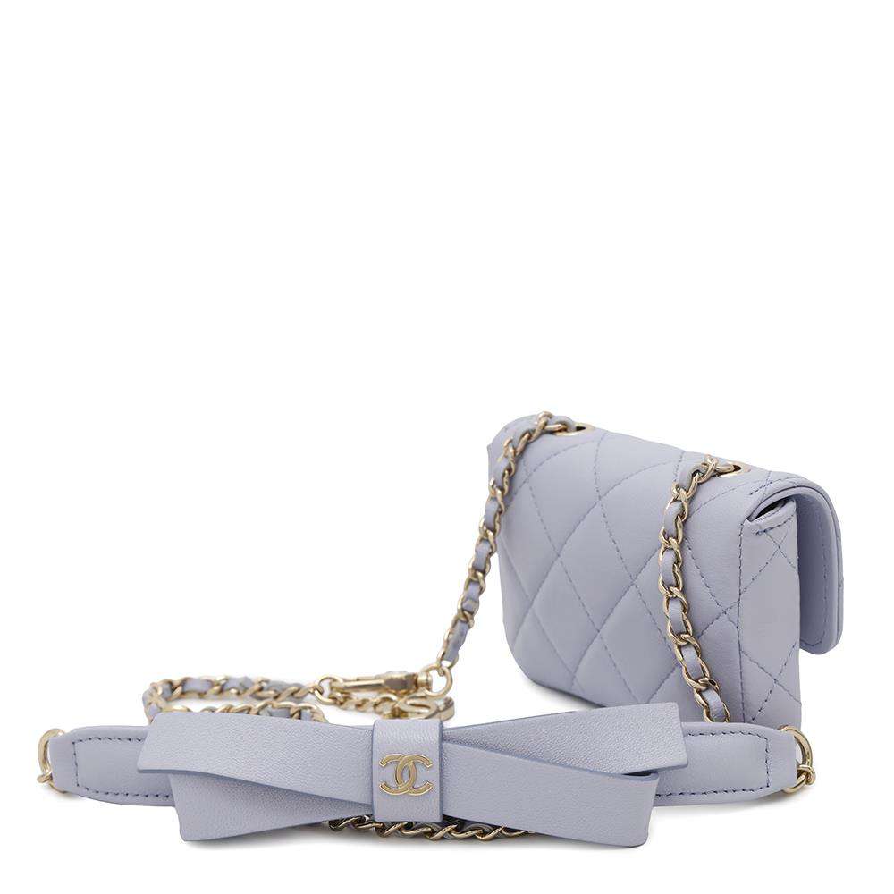 CHANEL Matelasse ribbon 2way belt bag PurpleAP2427 Lambskin