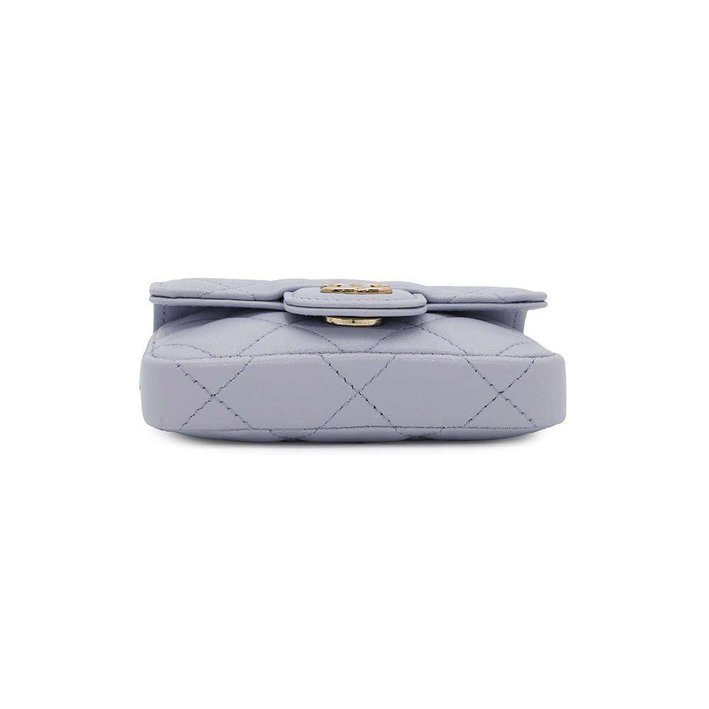 CHANEL Matelasse ribbon 2way belt bag PurpleAP2427 Lambskin