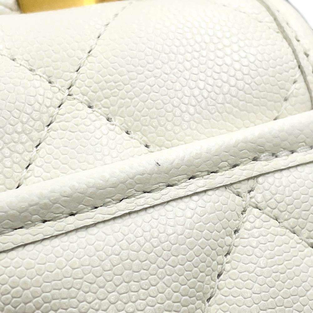 CHANEL Matelasse 2WAY ChainShoulder Bag WhiteAS3652 Caviar Leather