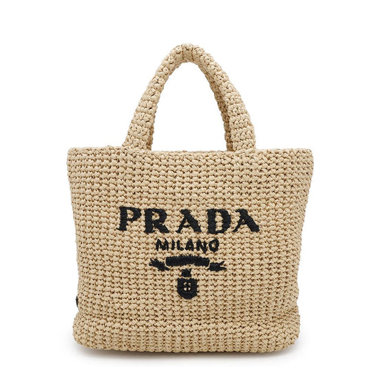 PRADA Small Crochet Tote Bag Beige1BG422 Raffia