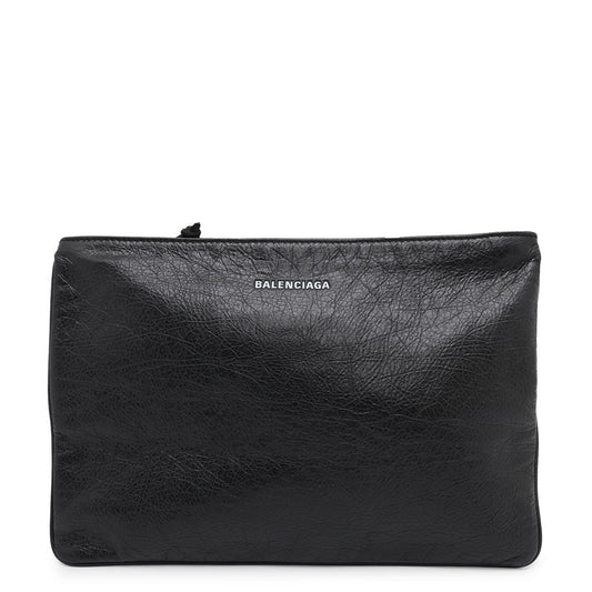 BALENCIAGA Logo Clutch Bag Black535334 Leather