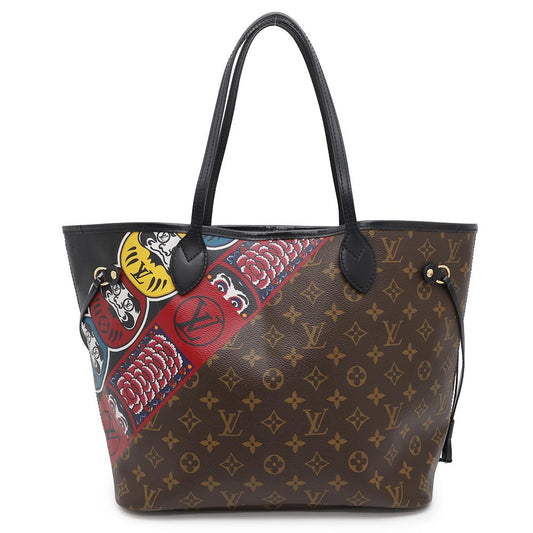 LOUIS VUITTON Neverfull_Daruma 2018 Japan Limited Edition Brown/MulticolorM43499 Monogram Kansai Yamamoto 2 Kola Gersquière Size MM