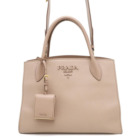 PRADA Mono Chrome 2WAYBag Jasmin Flower1BA155 Leather