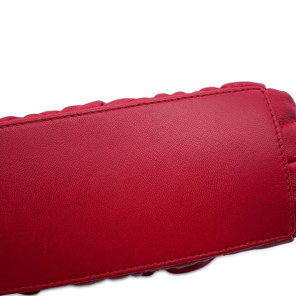 Dior Cannage ChainShoulder Bag with PearlBag Charm Red Leather