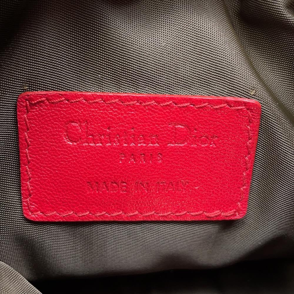 Dior Cannage ChainShoulder Bag with PearlBag Charm Red Leather