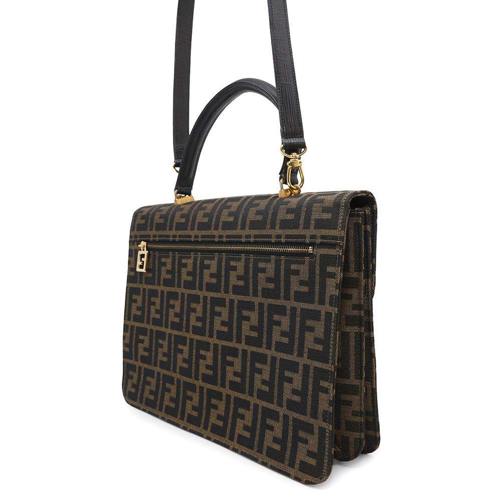 FENDI Zucca Pattern 2WAYBag Brown0914117 Canvas Leather