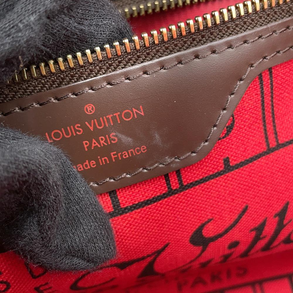 LOUIS VUITTON Neverfull RedN51109 Damier Ebene Canvas Size PM