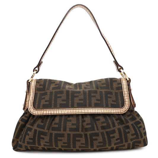 FENDI Zucca Pattern one belt Brown8BR445 Canvas Leather