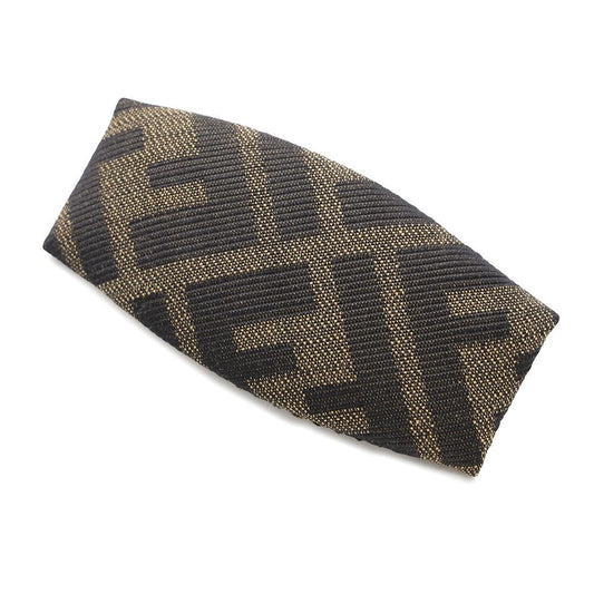 FENDI Zucca Pattern Barrette Brown Canvas