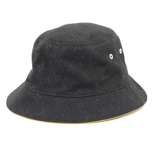LOUIS VUITTON Hat・MonogramDenim Size 58 Black/YellowM76208 Cotton60% Polyester40%