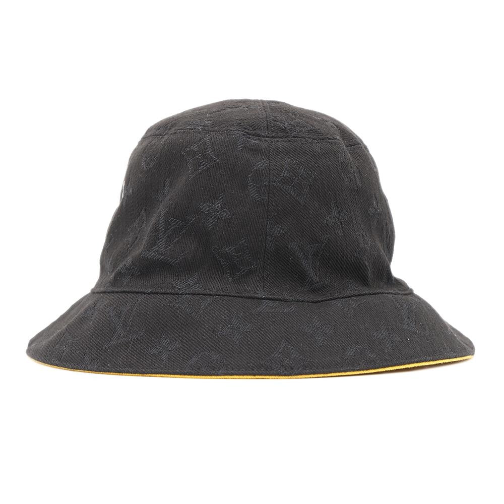 LOUIS VUITTON Hat・MonogramDenim Size 58 Black/YellowM76208 Cotton60% Polyester40%