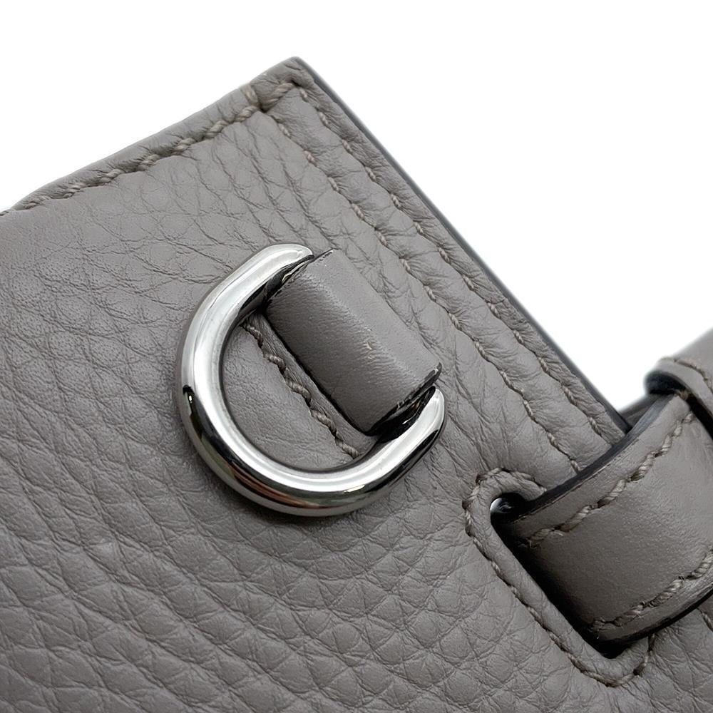 GUCCI Bamboo Daily Top Handle Bag Gray370831 Leather