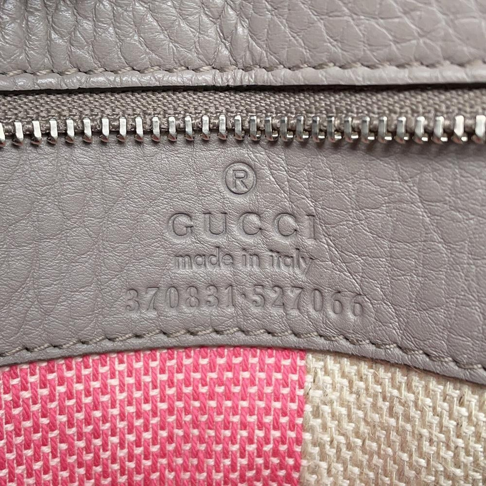 GUCCI Bamboo Daily Top Handle Bag Gray370831 Leather