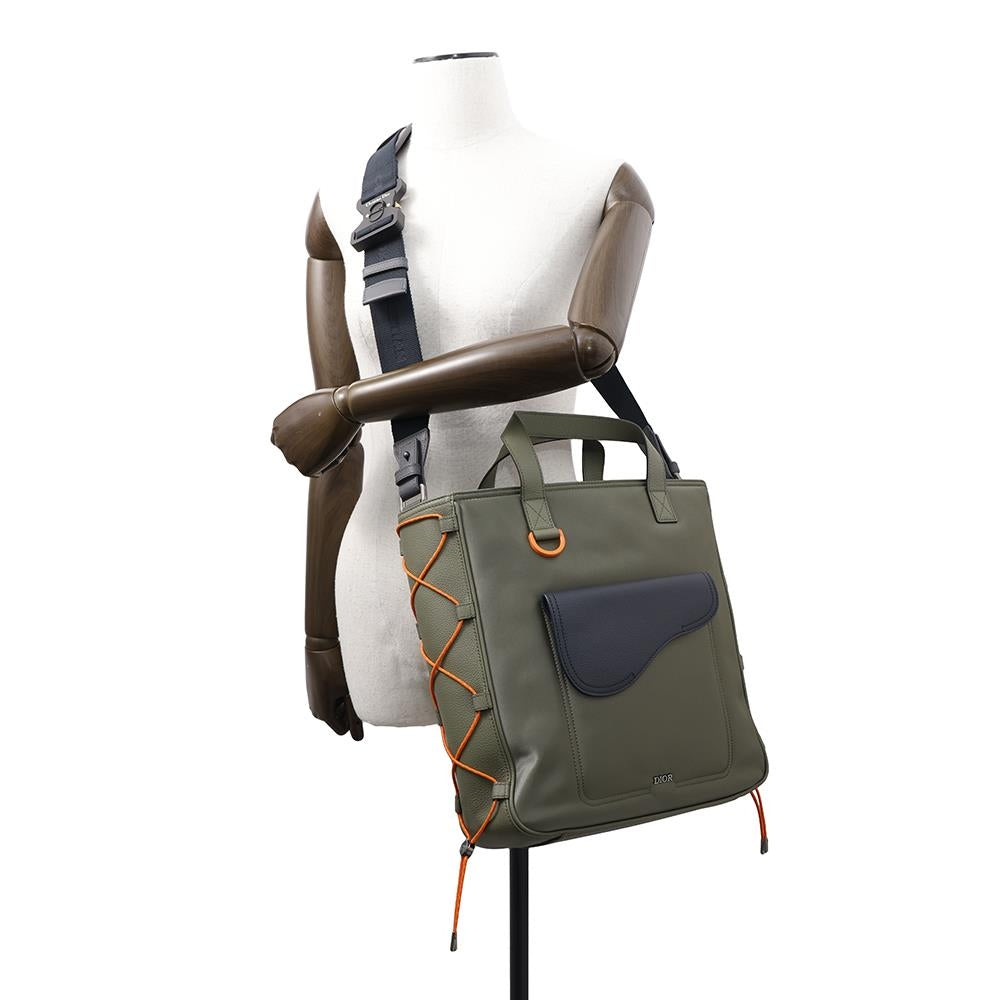 Dior sacai Collaboration 2WAY Saddle Bag Khaki/Black1ADSH198USF Nylon Leather