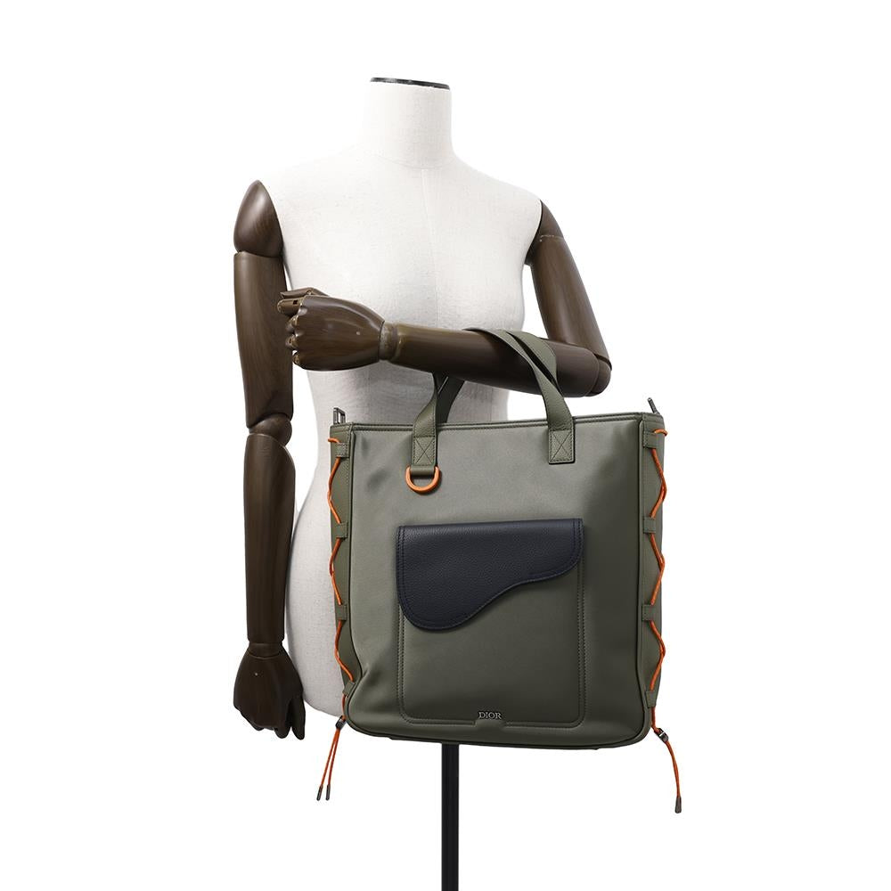 Dior sacai Collaboration 2WAY Saddle Bag Khaki/Black1ADSH198USF Nylon Leather